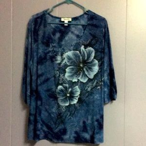 Dressbarn 1X Women’s 3/4 Length Sleeve Top